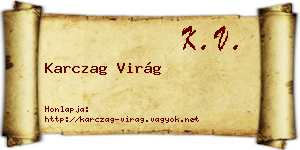 Karczag Virág névjegykártya