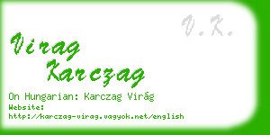 virag karczag business card