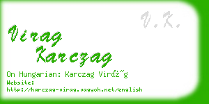 virag karczag business card